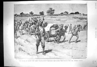 Antique Print of 1900 China Coolie Corps Peking British Soldiers War Buller Downes Aldershot  