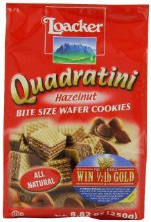 Loacker Quadratini Hazelnu Wafer Cookies, 8.82 Ounce Packages (Pack of 8) : Packaged Wafer Snack Cookies : Grocery & Gourmet Food