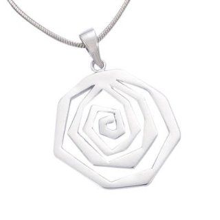 So Chic Jewels   Sterling Silver Squared Spiral Pendant (Sold alone: chain not included): So Chic Jewels: Jewelry