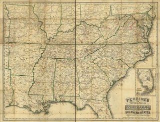 Civil War Map Reprint: Perrine's new topographical war map of the southern states Taken from the latest government surveys and official reports. E. R. Jewett & Co., engravers, Buffalo, N. Y. Entered according to Act of Congress, in the year 1863, b