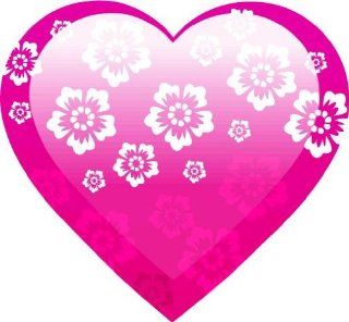 2" Helmet Pink flower heart engineer grade reflective vinyl decal sticker for any smooth surface such as windows bumpers laptops or any smooth surface. 