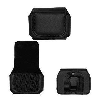 Executive Black Horizontal Leather Side Case Pouch with Belt Clip and Belt Loops for LG Lotus Elite LX610: Cell Phones & Accessories