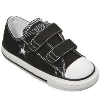 Toddlers Converse One Star 2 Strap Canvas Oxford Shoe   Black 6.0