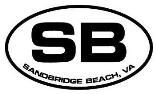 4" Sandbridge Beach VA euro oval style printed vinyl decal sticker for any smooth surface such as windows bumpers laptops or any smooth surface. 