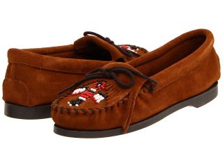 Minnetonka Thunderbird Suede Boat Sole Womens Shoes (Brown)