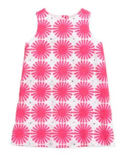 Flower Power Linen Shift Dress, Pink, Sizes 2 6   Milly Minis