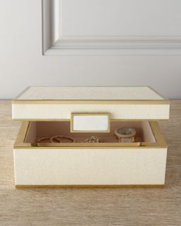 Small Faux Shagreen Jewelry Box   AERIN