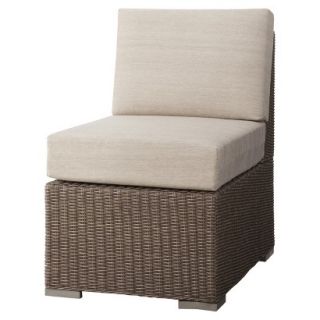 Threshold Tan Wicker Sectional Armless Chair Patio Furniture, Heatherstone
