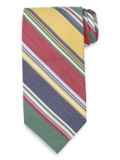 Paul Fredrick Men's Herringbone Striped Woven Silk Tie Multi Regular at  Mens Clothing store