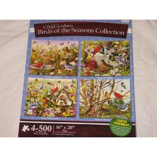 Karmin International Birds of the Season 500 Piece Jigsaw Puzzle, 4 Pack: Toys & Games