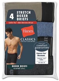 Classics Men's P4 Stretch Boxer Brief Solid Assortment at  Mens Clothing store Hanes Boxer Briefs Spandex