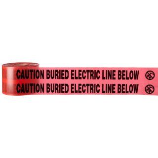 Morris Products 69020 Underground Tape, Printed With Caution Buried Electric Line Below, Red, 6" Width, 1000ft Length