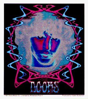 The Doors   Fractal Reverse Image of Jim Morrison's Face and Logo Below   Sticker / Decal: Automotive