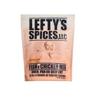 Lefty's Spices Fish N' Chicken Mix for Oven, Pan or Deep Fry 16oz Bag (Pack of 3) Chose Flavor Below (Spicy) : Gourmet Seasoned Coatings : Grocery & Gourmet Food
