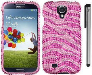 Pink Zebra Diamond Hard Cover Case with ApexGears Stylus Pen for Samsung Galaxy S4 IV i9500 by ApexGears: Cell Phones & Accessories
