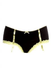 Black with Lime Green Lace Trim Garter Brief at  Womens Clothing store: Underwear