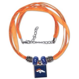 Denver Broncos Ladies Ribbon Bead Necklace