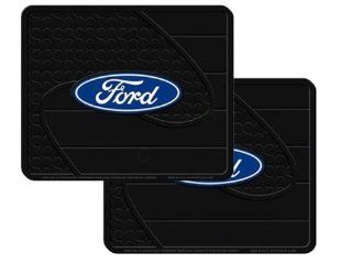 2 Utility Rubber Floor Mats   Ford Oval Blue: Automotive
