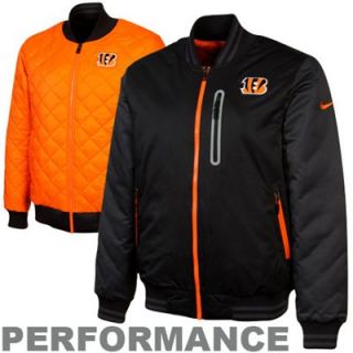 Nike Cincinnati Bengals Sideline Destroyer Reversible Performance Jacket   Black/Orange