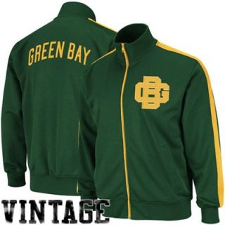 Mitchell & Ness Green Bay Packers Green Goal Post Full Zip Track Jacket