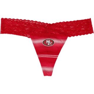 San Francisco 49ers Womens Nuance Striped Knit Thong   Scarlet
