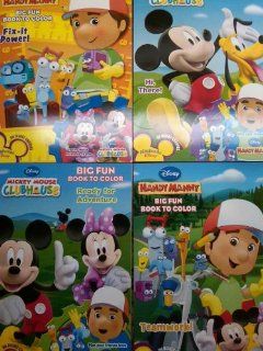 Disney Mickey Mouse & Handy Manny Clubhouse Set of 4 Different 96 Page Coloring Books: Toys & Games