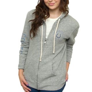 Junk Food Indianapolis Colts Ladies Sunday French Terry Full Zip Hoodie   Ash