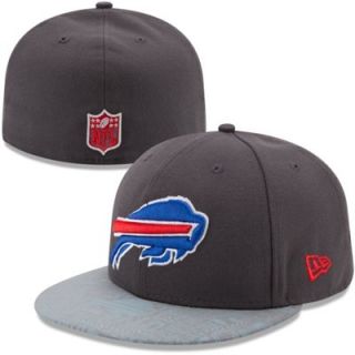 Mens New Era Graphite Buffalo Bills 2014 NFL Draft 59FIFTY Fitted Hat