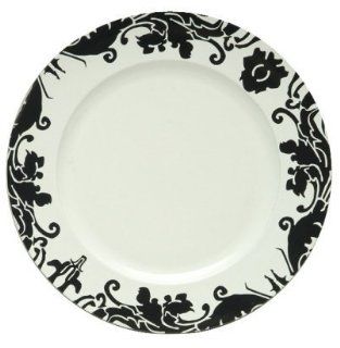 [Box of 24] Black Brocade Charger W White Center: Kitchen & Dining