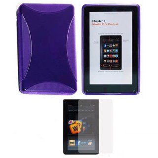 Soft Skin Case Fits  Kindle Fire 2011 Purple TPU Soft Skin + LCD Screen Protector  ( does not fit Kindle Fire HD 7" or Kindle Fire HD 8.9") (Please carefully see the 2nd image to locate the correct model of your Kindle): Cell Phones & Accesso