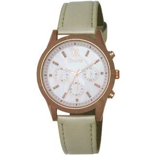 Henley Ladies Mother Of Pearl Chrono Effect Dial & Pu Cream Strap Watch H06066.4: Watches