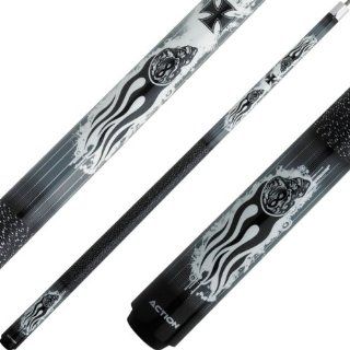 Action Cues Eight Ball Mafia Flaming Skulls, Includes Case, 19oz  Pool Cues  Sports & Outdoors
