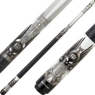 Eight Ball Mafia Cues by Action   8 Ball Skull with Wings   Includes Case   19oz : Pool Cues : Sports & Outdoors