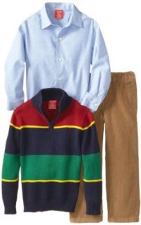 Izod Boys 2 7 Color Block Sweater Set, Peacoat, 3T/3: Clothing