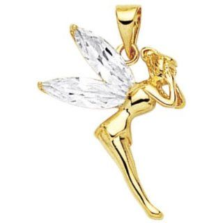 So Chic Jewels   18K Gold Plated Clear Cubic Zirconia Fairy Firefly Pendant: So Chic Jewels: Jewelry