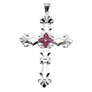 Birthstone Cross Sterling Silver July R42099: Stuller: Jewelry