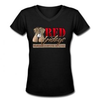 Spreadshirt Women's Red Fridays RememberV Neck T Shirt: Clothing
