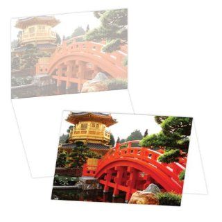 ECOeverywhere Red Bridge Boxed Card Set, 12 Cards and Envelopes, 4 x 6 Inches, Multicolored (bc14418) : Blank Postcards : Office Products