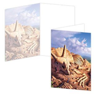 ECOeverywhere Dino Dig Boxed Card Set, 12 Cards and Envelopes, 4 x 6 Inches, Multicolored (bc12735) : Blank Postcards : Office Products