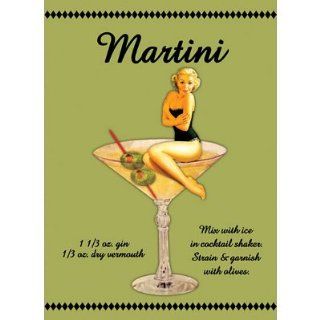 Eureka Lake   Martini Drink Recipe Metal Sign : Business And Store Signs : Office Products