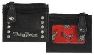 Harley Davidson Womens Black Leather Rider Derby Wallet RD6288L BLACK at  Womens Clothing store: