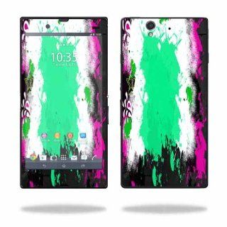 MightySkins Protective Vinyl Skin Decal Cover for Sony Xperia Z 4G LTE T Mobile Sticker Skins Paint Splatter: Cell Phones & Accessories
