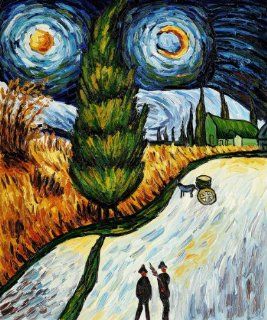 Van Gogh Paintings Road with Cypress and Star   Oil Paintings