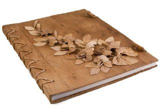 Handmade Natural Bark Flower Guestbook (28cm x 35cm)  