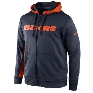 Nike NFL Therma Fit Performance F/Z Hoodie   Mens   Football   Clothing   Chicago Bears   Marine