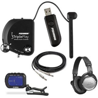Fishman TriplePlay Synth/MIDI Pickup BONUS PAK w/ Tuner, Cable & Headphones: Musical Instruments