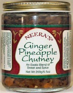Ginger Pineapple Chutney Exotic spices/fresh chilies and honey, 1 Jar : Grocery & Gourmet Food