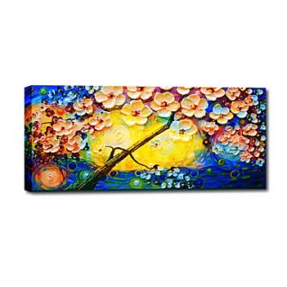 Hand Painted Oil Painting Floral Knife Art Tree Painting with Stretched Frame