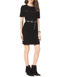 Womens Studded Belted Suede Dress   MICHAEL Michael Kors   Black (SMALL)