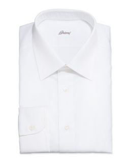 Mens Micro Stripe Dress Shirt, White   Brioni   White (16 1/2R)